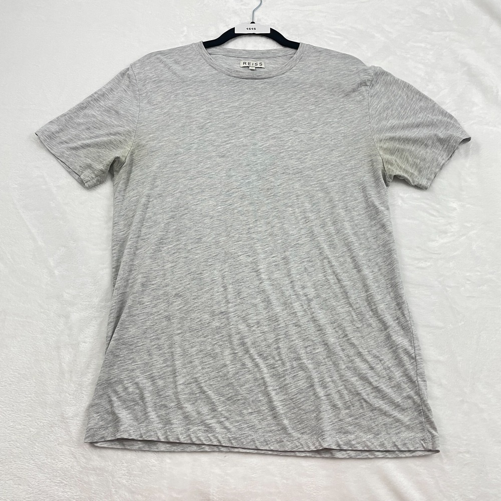 REISS T-Shirt Mens M Gray Short Sleeve Stretch‎ Crew Neck Casual Activewear